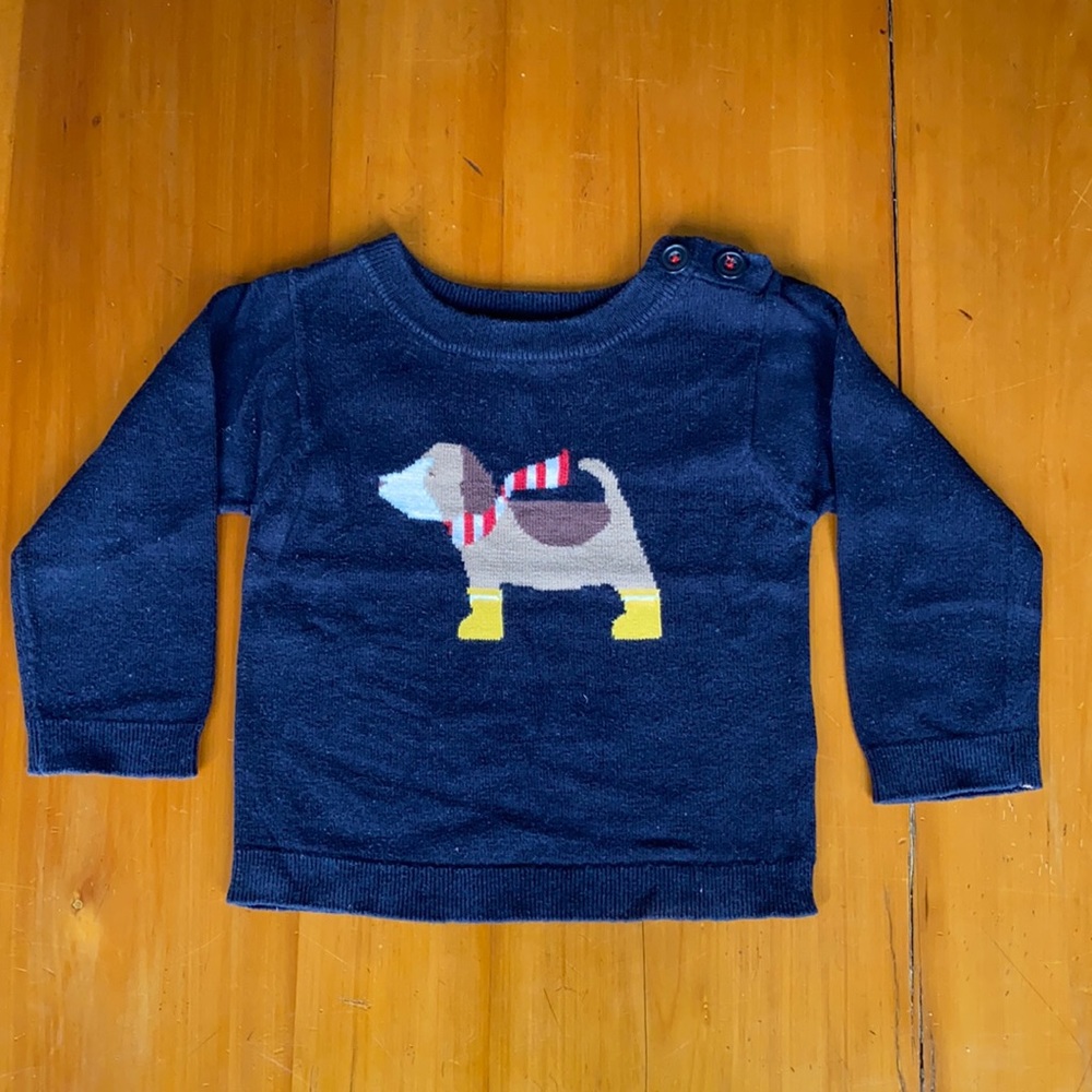 18M Jacadi navy dog sweater